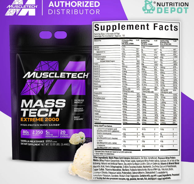 Proteína Mass Tech Extreme 2000 - 12 Libras Muscletech