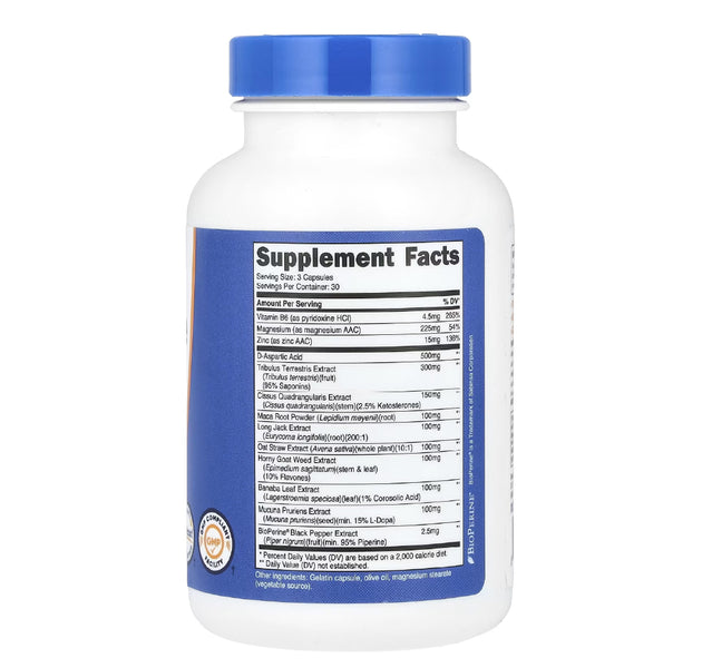 Testosterona Complex - 90 Capsulas de Nutricost.