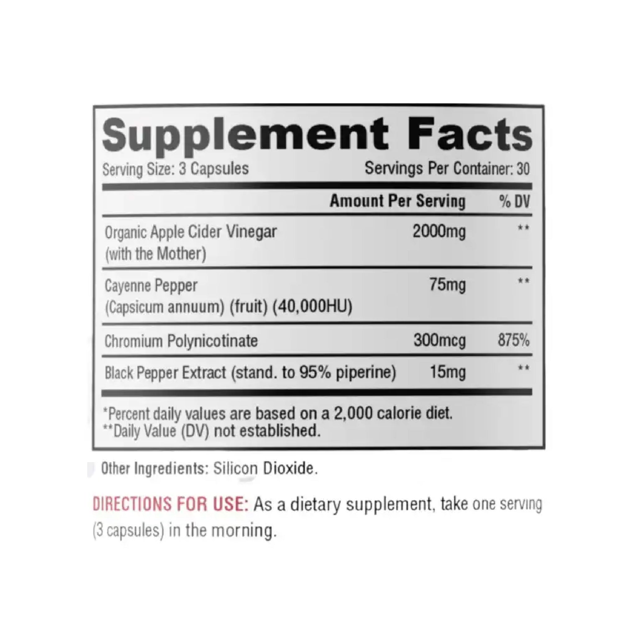 Vinagre De Sidra De Manzana 90 Capsulas Metabolic Nutrition