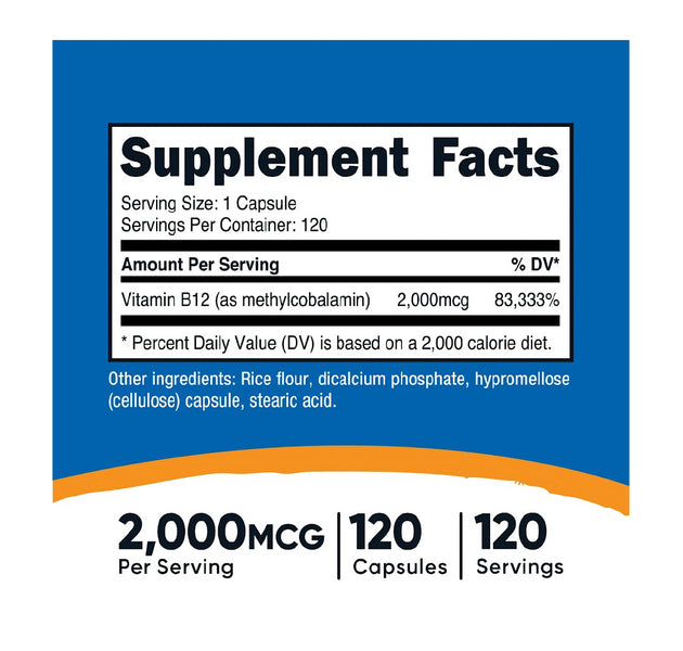 Vitamina B12 120 Capsulas Nutricost
