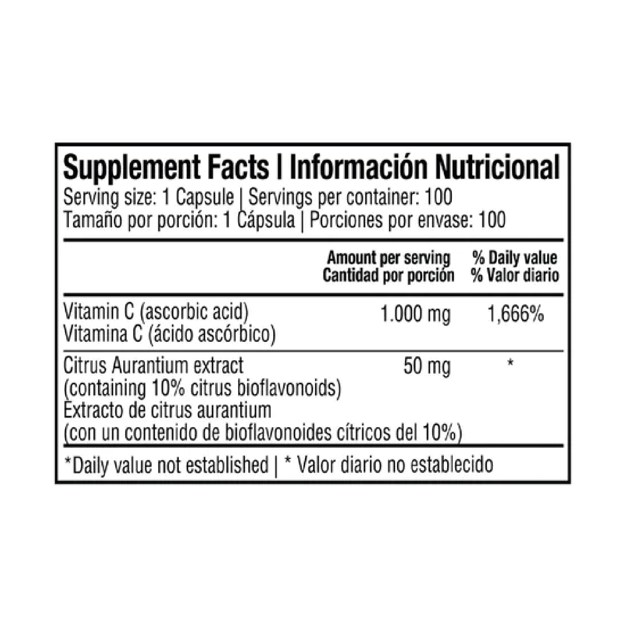 Vitamin C 1000 mg 100 Capsulas Nutrivita