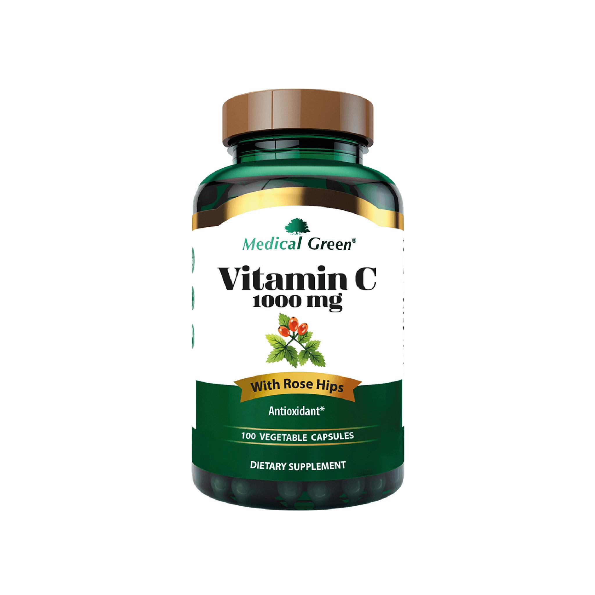 Vitamin C 1000 mg 100 Capsulas Medical Green