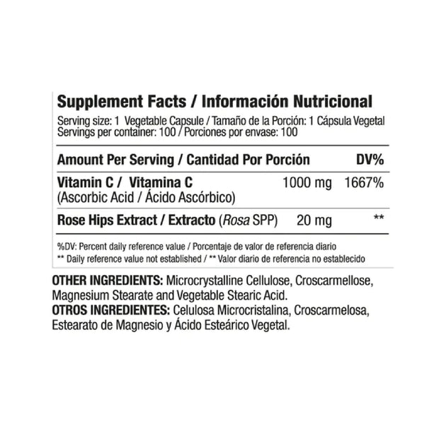 Vitamin C 1000 mg 100 Capsulas Medical Green