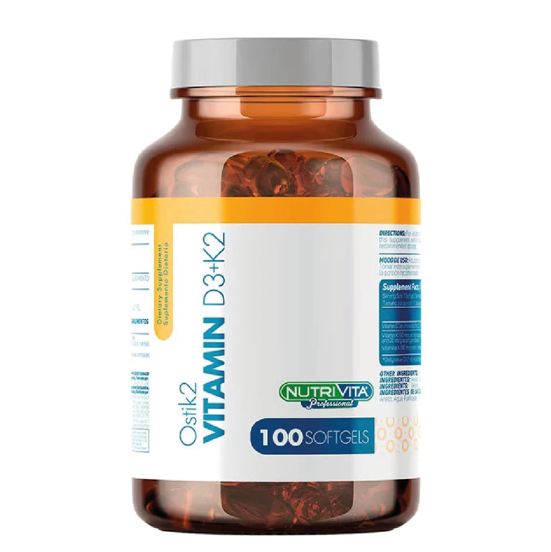Ostik 2 Vitamin D3+K2 100 Capsulas Nutrivita