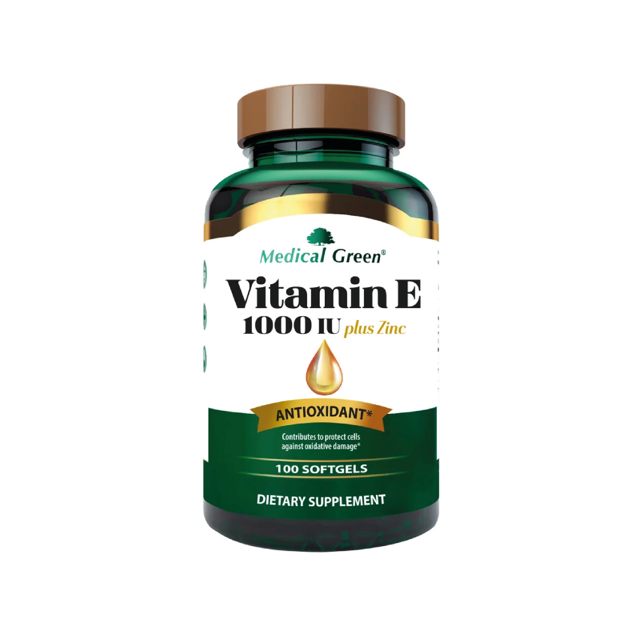 Vitamin E 1000 IU plus Zinc 50 Capsulas Medical Green
