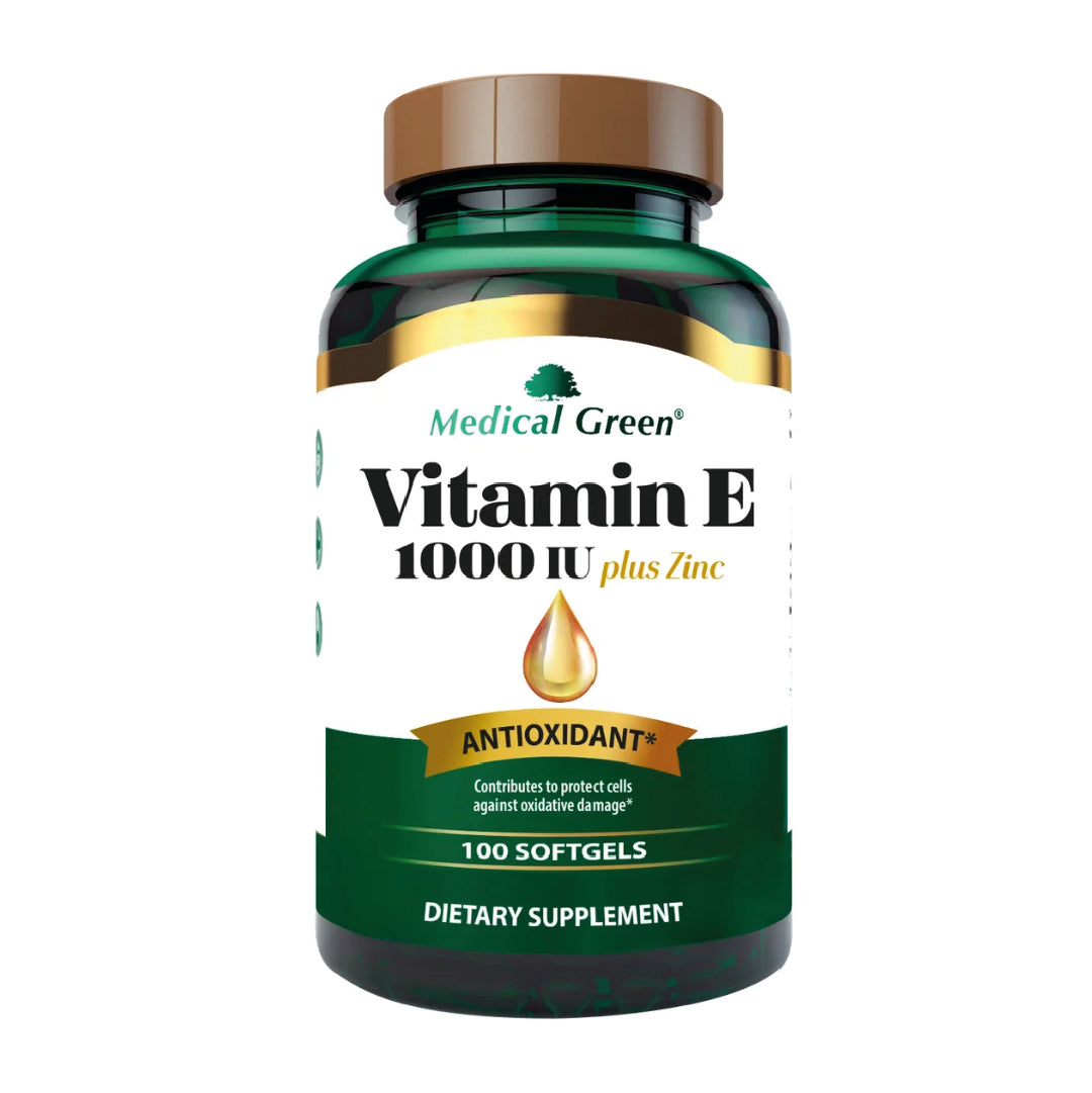 Vitamin E 1000 IU plus Zinc 100 Capsulas Medical Green