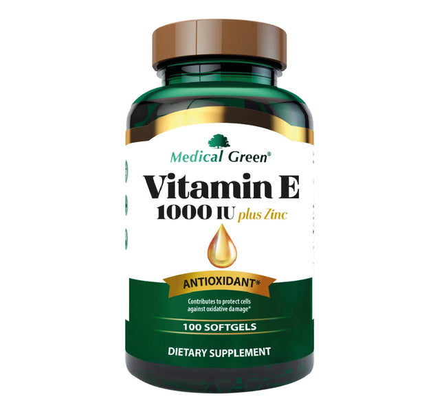 Vitamin E 1000 IU plus Zinc 100 Capsulas Medical Green