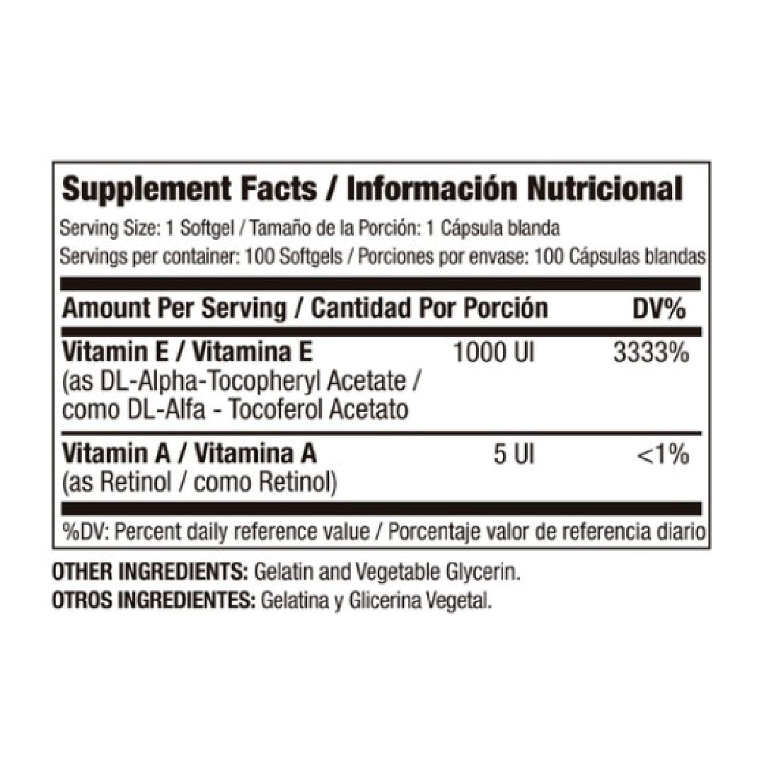 Vitamin E 1000 IU plus Zinc 100 Capsulas Medical Green