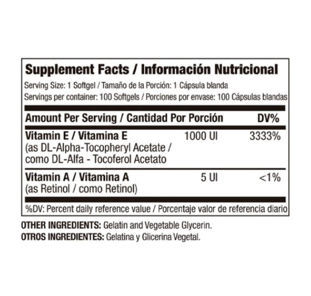 Vitamin E 1000 IU plus Zinc 100 Capsulas Medical Green