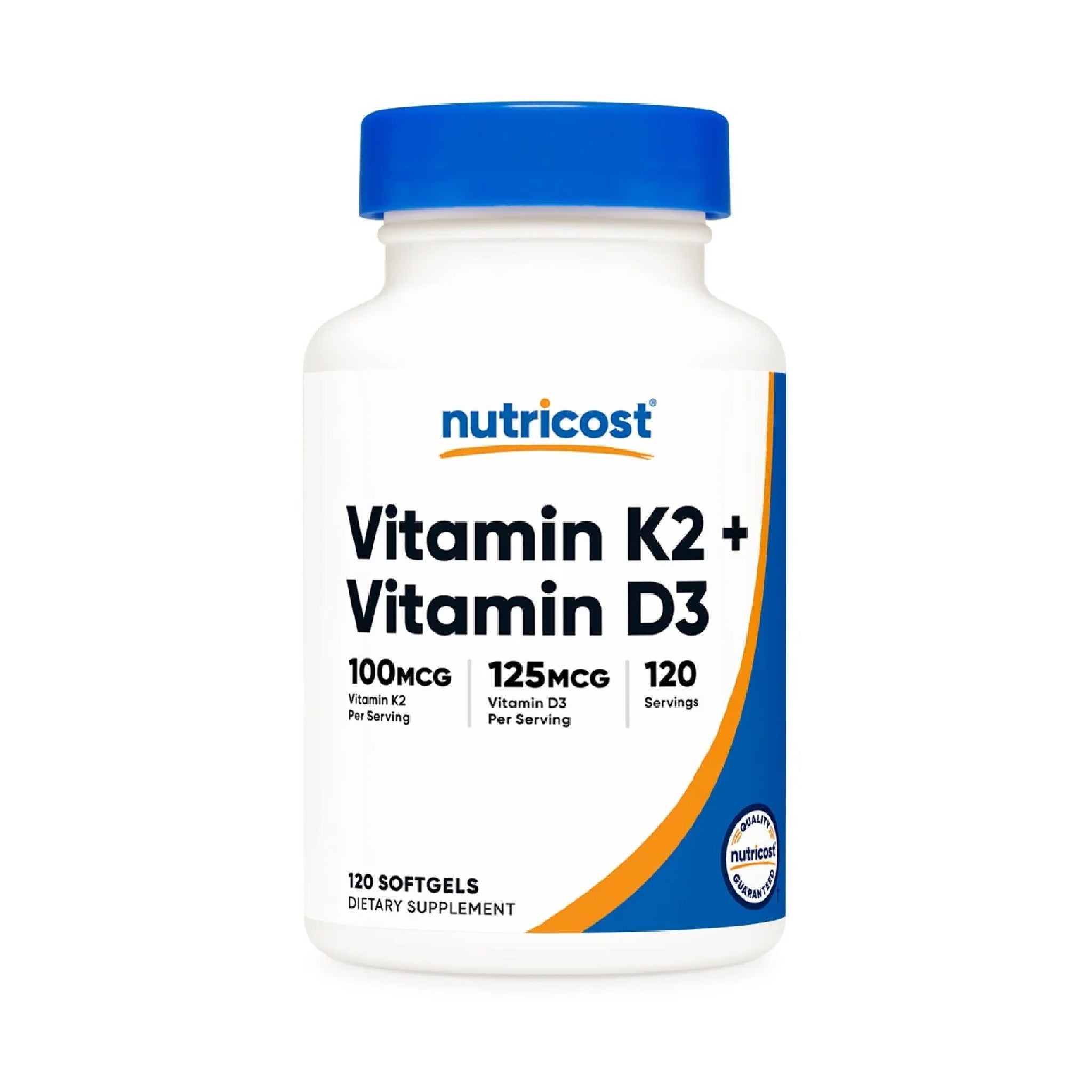 Vitamina K2 y vitamina D3, 120 cápsulas Nutricost