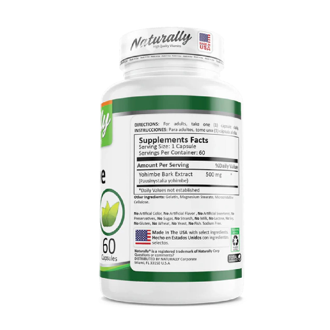 Yohimbe 500MG x 60 Cápsulas Naturally