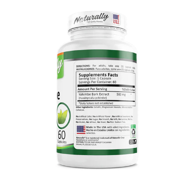 Yohimbe 500MG x 60 Cápsulas Naturally