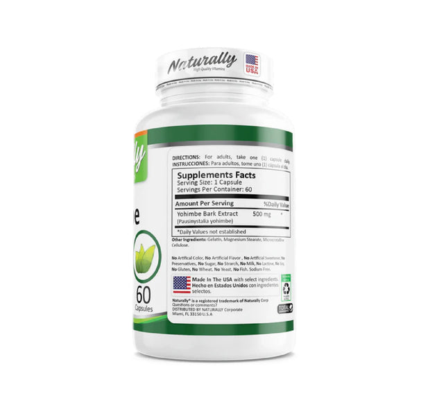 Yohimbe 500MG x 60 Cápsulas Naturally