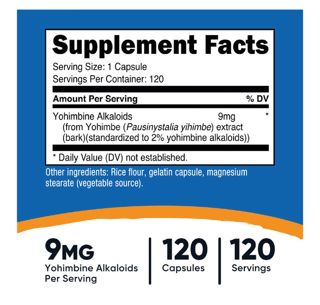 Yohimbe Bark Extract 120 Capsulas Nutricost