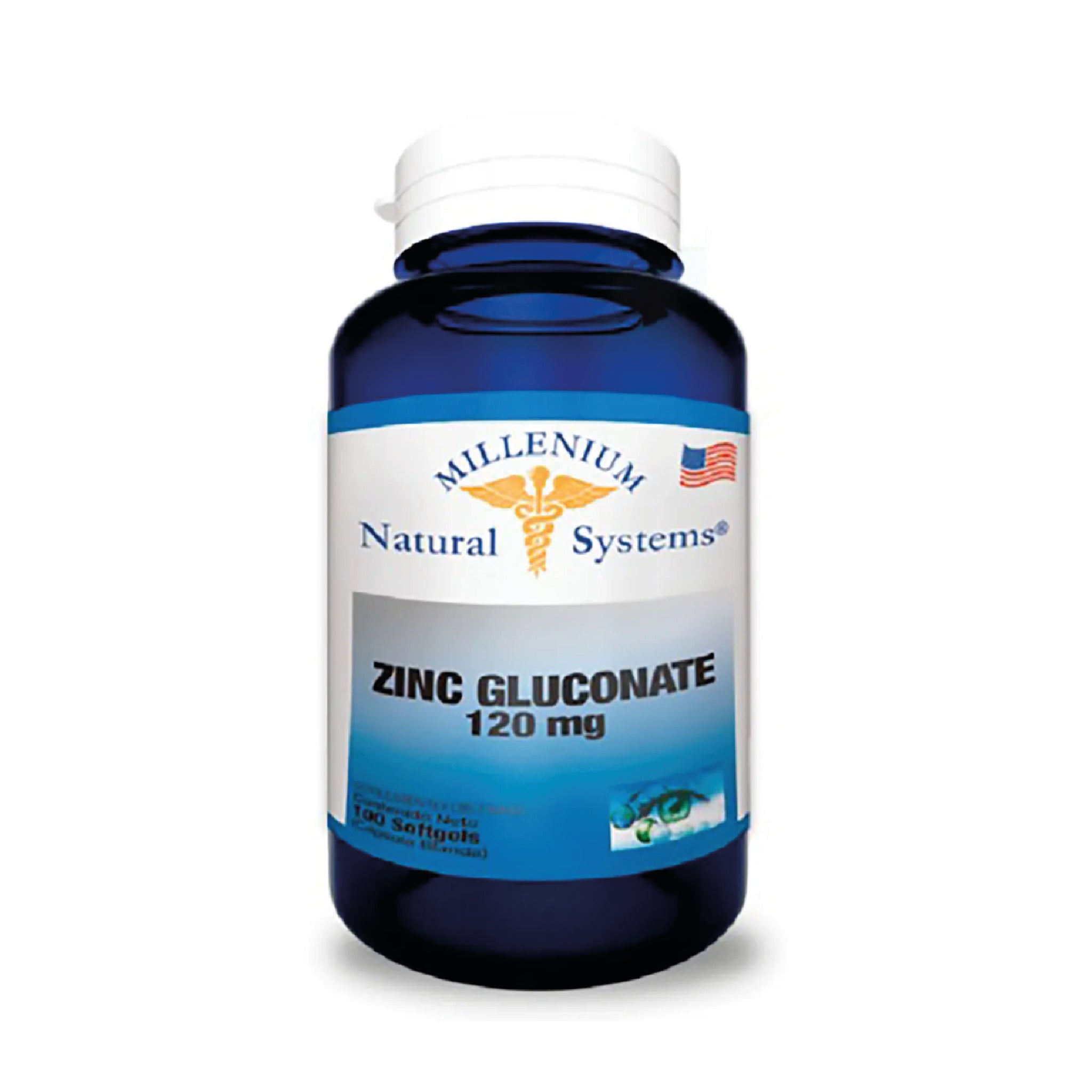 Zinc Gluconate 120 mg 100 Capsulas Natural Systems