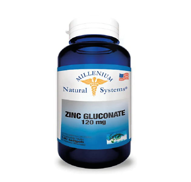 Zinc Gluconate 120 mg 100 Capsulas Natural Systems