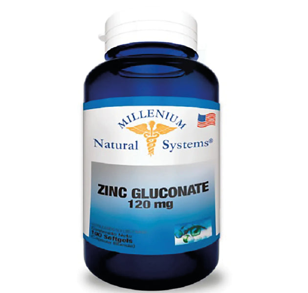 Zinc Gluconate 120 mg 100 Capsulas Natural Systems