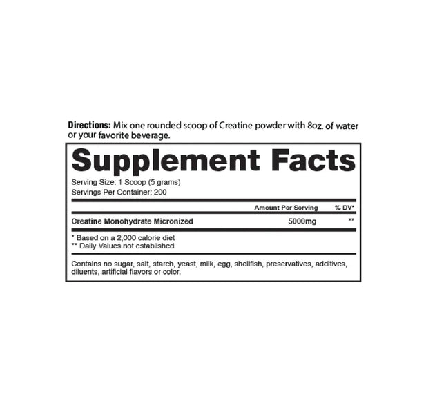 Creatine Monohydrate 1Kg 200 Servicios Dragon Pharma