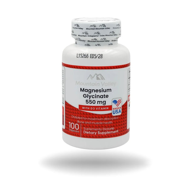 Glicinato de Magnesio 100 Caps Mountain Valley
