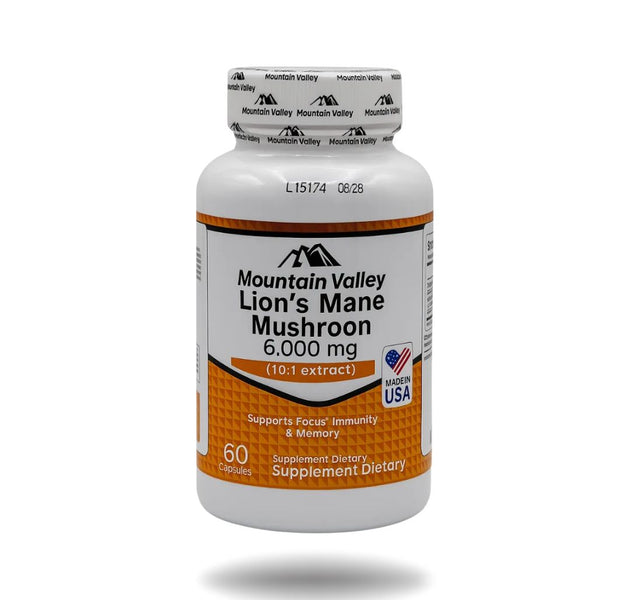 Lion's Mane Mushroom 60 capsulas Mountain Valley